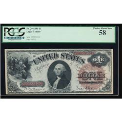 1880 $1 Legal Tender Note PCGS 58