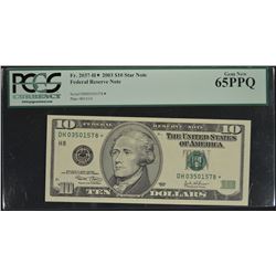 2003 $10 Federal Reserve Star Note PCGS 65PPQ