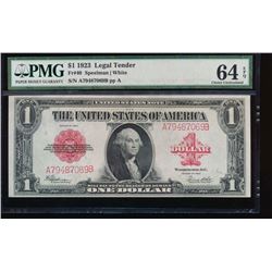 1923 $1 Legal Tender Note PMG 64EPQ