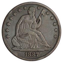 1887 Seated Liberty Half Dollar Coin