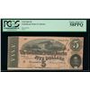 Image 1 : 1864 $5 Confederate States of America Note PCGS 58PPQ