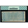 Image 2 : 1864 $5 Confederate States of America Note PCGS 58PPQ