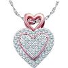 Image 1 : 0.15 CTW Diamond Heart Cluster Pendant 10KT Two-tone Gold - REF-13W4K