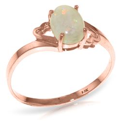 Genuine 0.45 ctw Opal Ring Jewelry 14KT Rose Gold - REF-21R9P