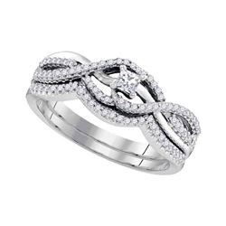 0.33 CTW Princess Diamond Bridal Engagement Ring 10KT White Gold - REF-43F4N