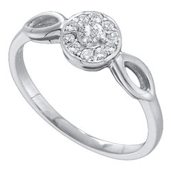 0.12 CTW Diamond Solitaire Bridal Ring 14KT White Gold - REF-18F2N