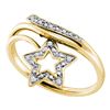 Image 1 : 0.03 CTW Diamond Star Bypass Ring 10KT Yellow Gold - REF-12X2Y