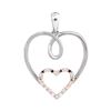 Image 1 : 0.05 CTW Diamond Double Nested Heart Pendant 10KT Two-tone Gold - REF-11H2M