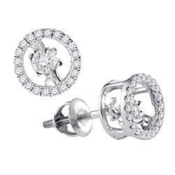 0.20 CTW Diamond Solitaire Stud Screwback Earrings 10KT White Gold - REF-30X2Y