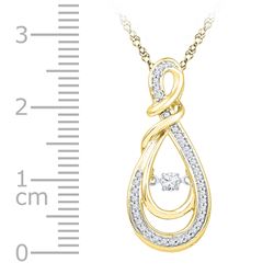 0.33 CTW Diamond Twinkle Moving Infinity symbol Heart Love Pendant 10KT Yellow Gold - REF-41F3N