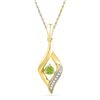 Image 1 : 0.21 CTW Created Peridot & Diamond Pendant 10KT Yellow Gold - REF-12Y8X