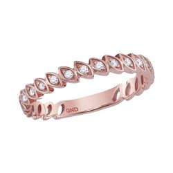 0.10 CTW Diamond Ovals Stackable Ring 14KT Rose Gold - REF-22M4H