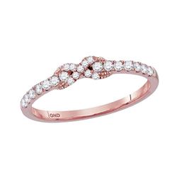 0.26 CTW Diamond Infinity Knot Stackable Ring 10KT Rose Gold - REF-22W4K