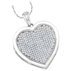 0.50 CTW Diamond Heart Love Pendant 10KT White Gold - REF-44W9K