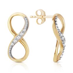 Genuine 0.06 ctw Diamond Anniversary Earrings Jewelry 14KT Yellow Gold - REF-46V3W