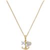 Image 1 : 0.08 CTW Diamond Heart Cross Anchor Pendant 10KT Yellow Gold - REF-13M4H