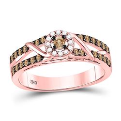 0.44 CTW Colored Brown Diamond Ring 10KT Rose Gold - REF-57H2M