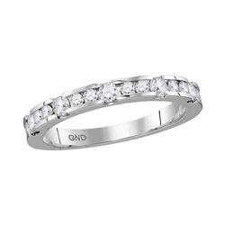 0.50 CTW Diamond Wedding Ring 14KT White Gold - REF-59W9K