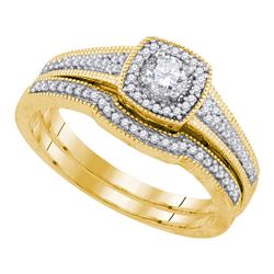 0.33 CTW Diamond Bridal Wedding Engagement Ring 10KT Yellow Gold - REF-56F2N