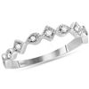 Image 1 : 0.10 CTW Diamond Squares Stackable Ring 14KT White Gold - REF-22Y4X