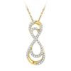 Image 1 : 0.20 CTW Diamond Double Infinity Pendant 10KT Yellow Gold - REF-18Y2X