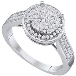 0.33 CTW Diamond Circle Cluster Ring 10KT White Gold - REF-37N5F