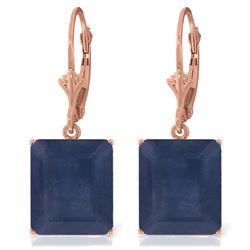 Genuine 14 ctw Sapphire Earrings Jewelry 14KT Rose Gold - REF-121K7V