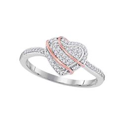 0.15 CTW Diamond Heart Ring 10KT White Gold - REF-18X2Y