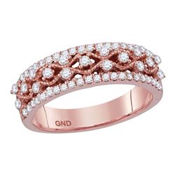 0.54 CTW Diamond Roped Woven Ring 10KT Rose Gold - REF-44Y9X