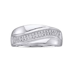 0.15 CTW Diamond Contour Row Ring 14KT White Gold - REF-20K9W