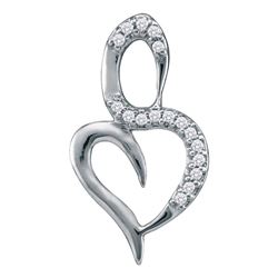 0.05 CTW Diamond Small Heart Pendant 10KT White Gold - REF-5K2W