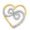 0.05 CTW Diamond Curled Heart Pendant 10KT Yellow Gold - REF-8H9M