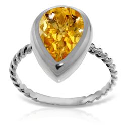 Genuine 2.5 ctw Citrine Ring Jewelry 14KT White Gold - REF-40Z7N