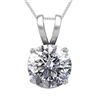Image 1 : 14K White Gold 1.05 ct Natural Diamond Solitaire Necklace - REF-286A8V-WJ13291