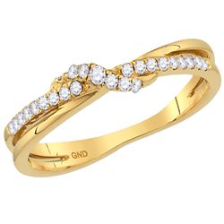 0.16 CTW Diamond Crossover Stackable Ring 10KT Yellow Gold - REF-18F6N