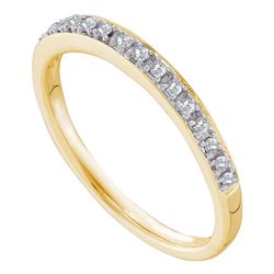 0.12 CTW Prong-set Diamond Slender Ring 14KT Yellow Gold - REF-22K4W