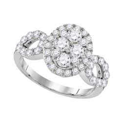 1.72 CTW Diamond Oval Cluster Ring 10KT White Gold - REF-187X3Y