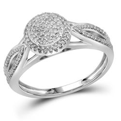 0.25 CTW Diamond Cluster Bridal Engagement Ring 10KT White Gold - REF-26H3M