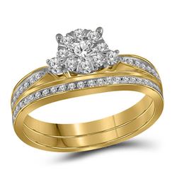 0.63 CTW Diamond Bridal Wedding Engagement Ring 14KT Yellow Gold - REF-82N4F