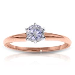 Genuine 0.35 ctw Diamond Anniversary Ring Jewelry 14KT Rose Gold - REF-110Z9N