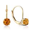Genuine 1.20 ctw Citrine Earrings Jewelry 14KT Yellow Gold - REF-23V2W
