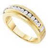 Image 1 : 0.52 CTW Mens Channel-set Diamond Single Row Wedding Ring 14KT Two-tone Gold - REF-52M4H