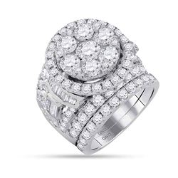 6 CTW Diamond Bridal Wedding Engagement Ring 14KT White Gold - REF-719M9H