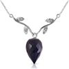 Genuine 12.92 ctw Sapphire & Diamond Necklace Jewelry 14KT White Gold - REF-42R2P
