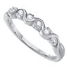 0.10 CTW Diamond Wavy Ring 10KT White Gold - REF-10H5M