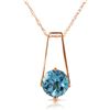 Genuine 1.45 ctw Blue Topaz Necklace Jewelry 14KT Rose Gold - REF-23Y8F
