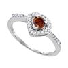 0.50 CTW Brown Color Diamond Heart Ring 10KT White Gold - REF-40M4H