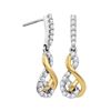 0.50 CTW Diamond Dangle Earrings 10KT Two-tone Gold - REF-49N5F