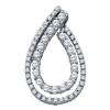 0.50 CTW Diamond Double Teardrop Pendant 10KT White Gold - REF-37M5H