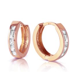 Genuine 1.20 ctw White Topaz Earrings Jewelry 14KT Rose Gold - REF-37K6V